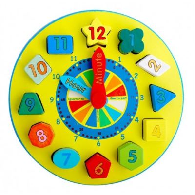 Wooden Clock with Geometrical Shapes TA101